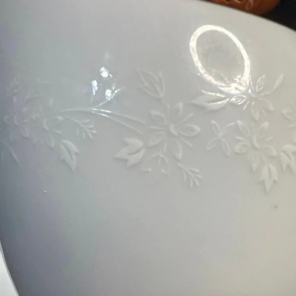 Replacement piece-Creamer  Enchantment Silver trim white flower print  10 oz